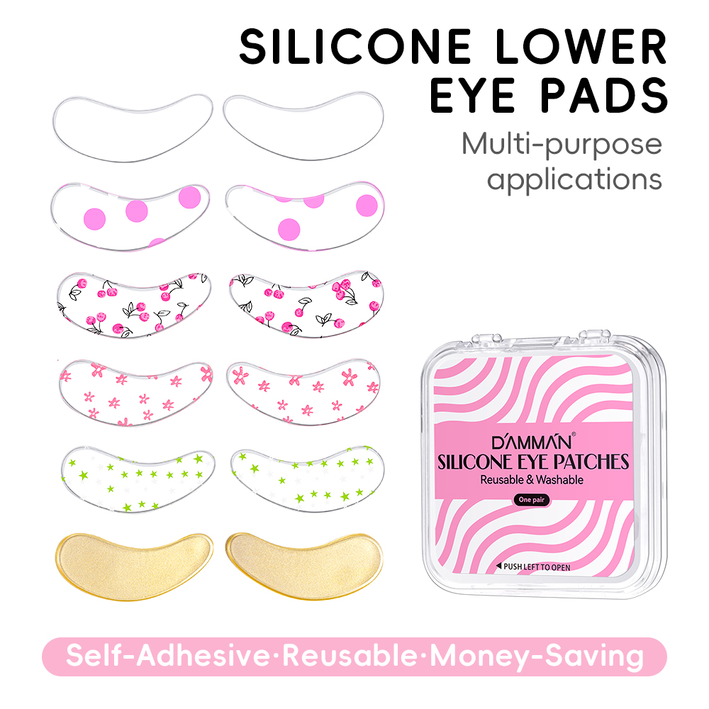 Eyelash Extension Eye Mask - DAMMAN 1/5ペア シリコンアイパッチ まつげエクステ用 再利用可能 アイラッシュエクステンション用