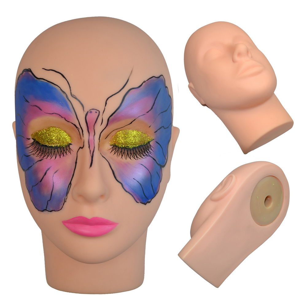 Eyelash Extension Model - まつげエクステ用練習マネキンヘッド - 目を閉じたまつげエクステ練習モデル、マッサージ機能付きメイクアップトレイン