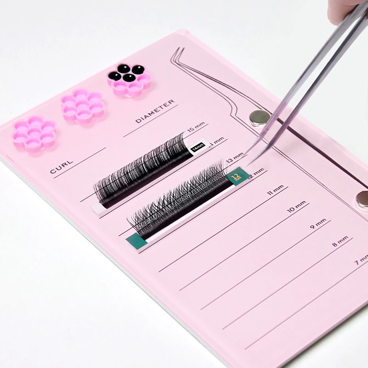 接着剤付きの磁性アクリルまつげボード,パレットスケールスタン - Eyelash Extension Menu のレビューと価格