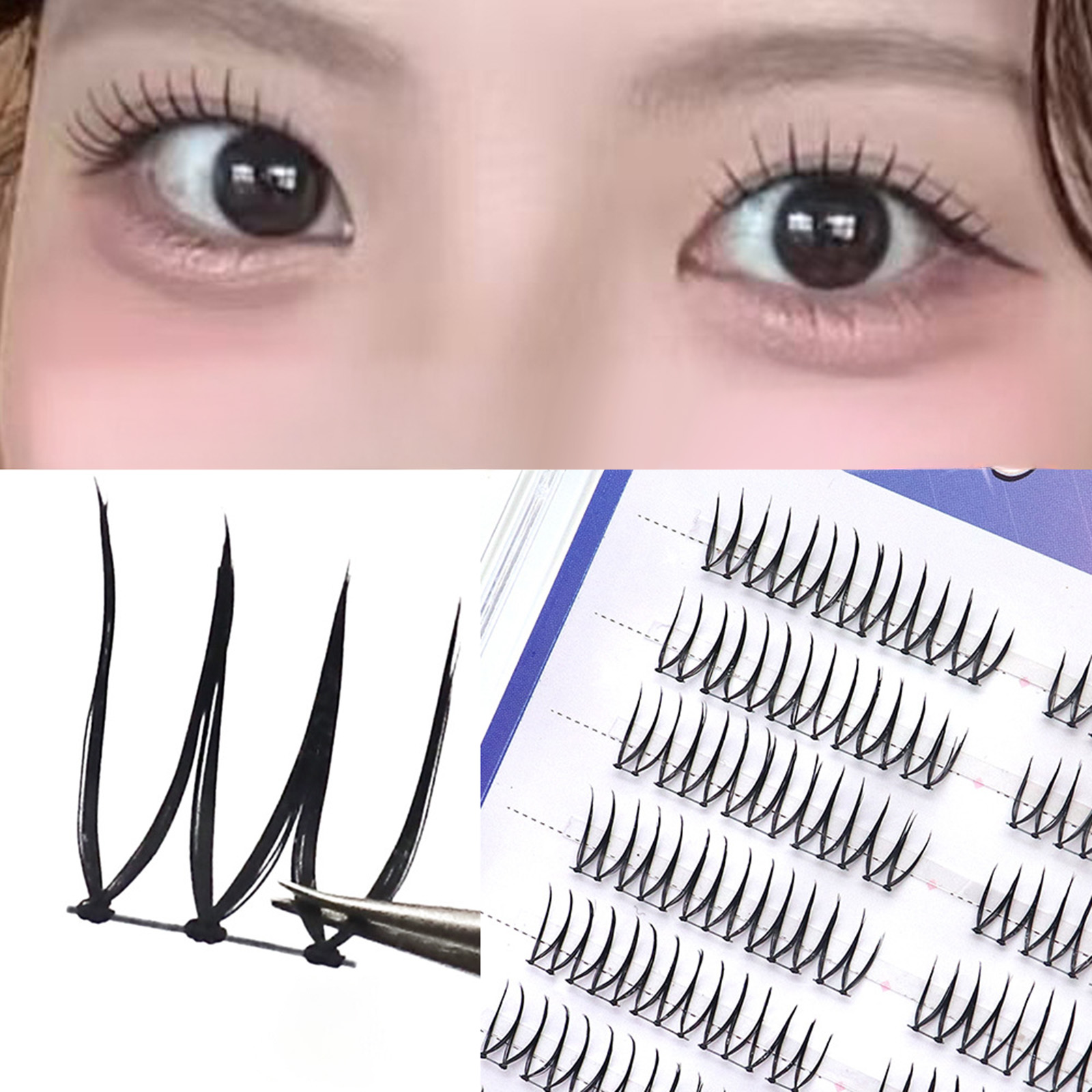 韓国アイドルスタイルつけまつげ U 字型クラスター 7-9  - Eyelash Extension Korean Style のレビューと価格