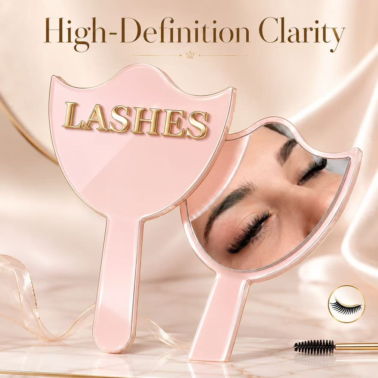 HDガラス製まつげエクステンションミラー（ハンドル付き）、精 - Eyelash Extension Model のレビューと価格