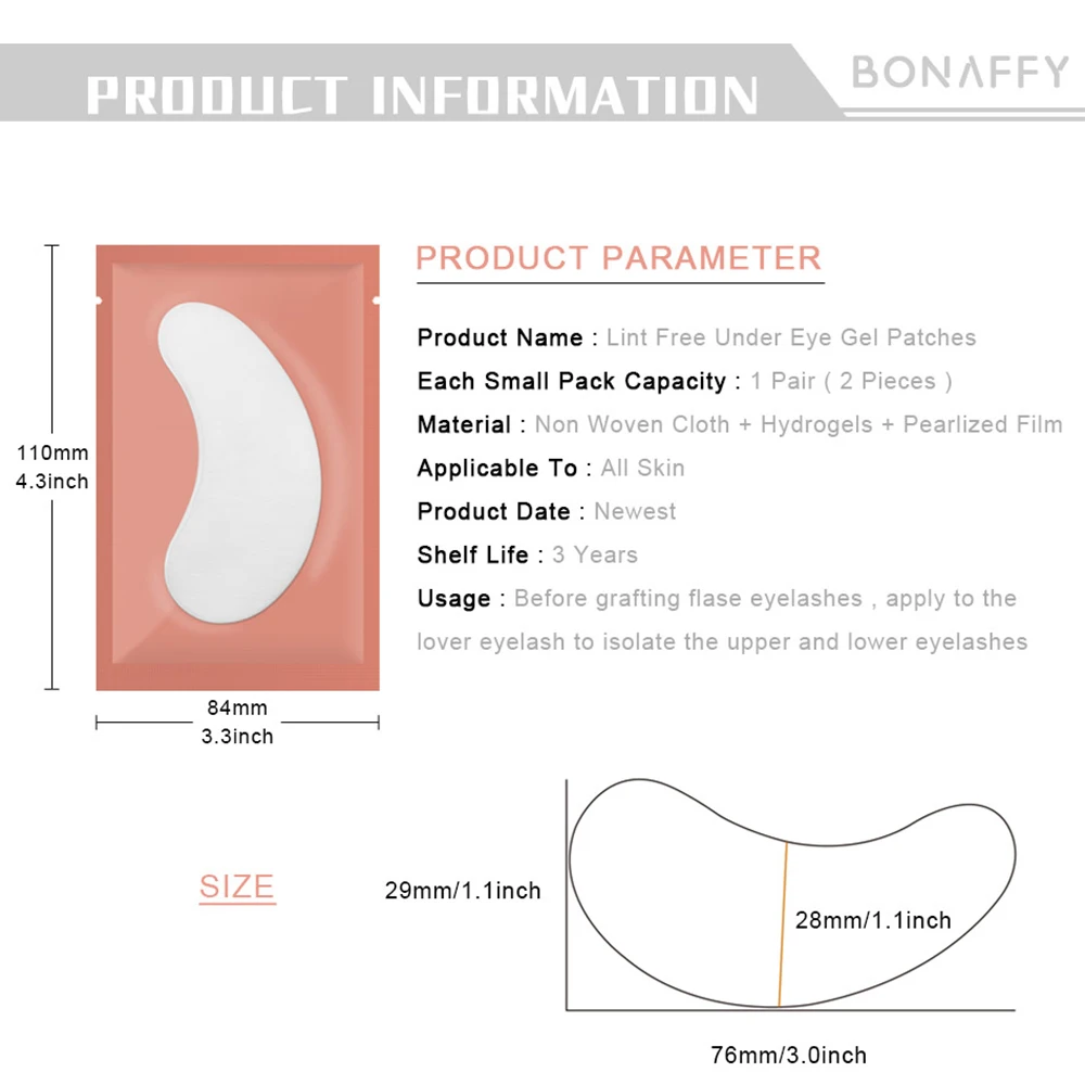 200ペアのまつげ用アイパッド、糸くずの出ないつけまつげエク - Eyelash Extension Eye Mask のレビューと価格