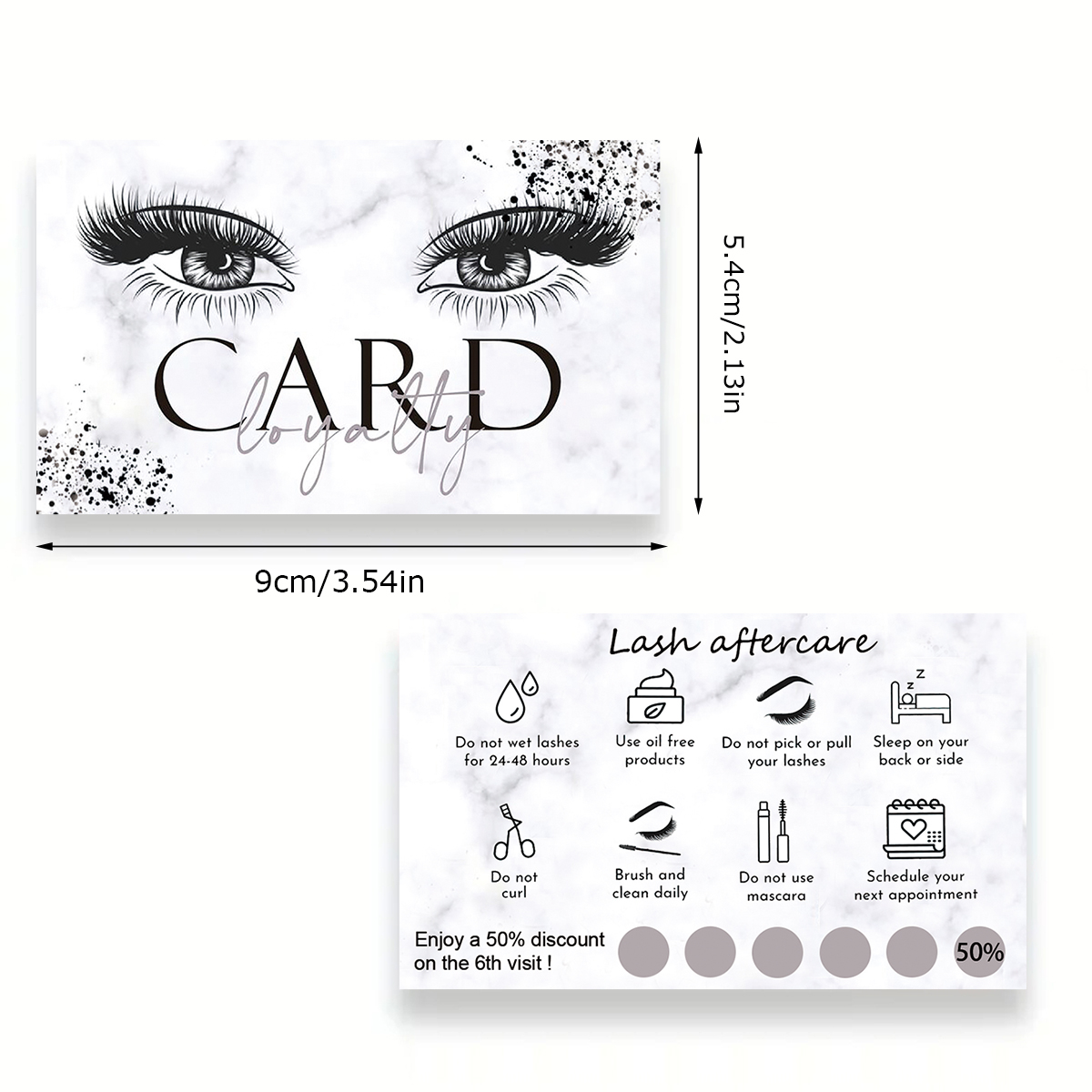 50 ピース/ロット大理石まつげアフターケアカードラッシュ名 - Eyelash Extension Menu のレビューと価格