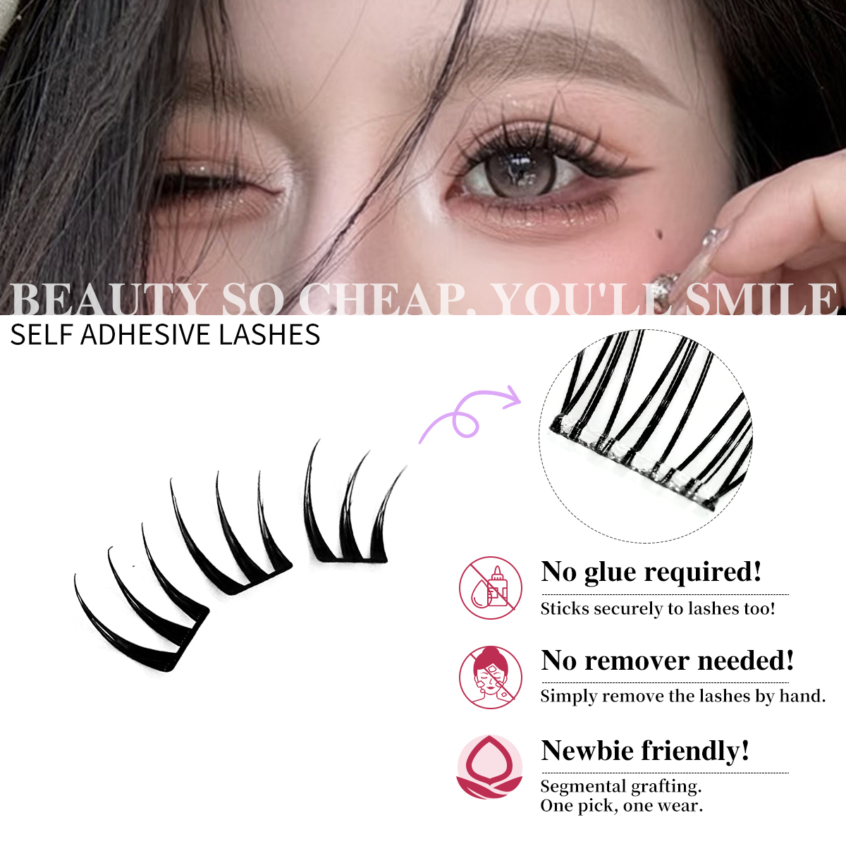 セグメントラッシュクラスター 超薄型シートシリーズ つけまつ - Eyelash Extension Menu のレビューと価格