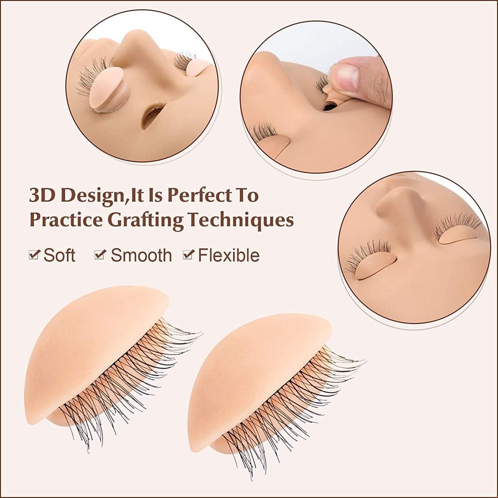 初心者向け多機能トレーニングラッシュトレーニングヘッドまつげ - Eyelash Extension Model のレビューと価格