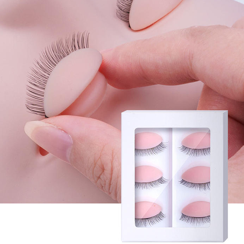 3ペア/セット交換用つけまつげエクステ練習用ヘッドモデルシリ - Eyelash Extension Model のレビューと価格